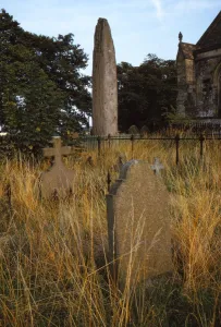 Prehistoric Monolith in Churchyard of Rudston, Humberside, UK, 20th century Prehistoric Monolith in Churchyard of Rudston, Humberside, UK, 20th century