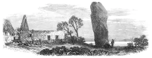 Standing Stone Prints: Prehistoric Remains in Jersey: the Menhir le Quesnel, 1870. Creator: Unknown