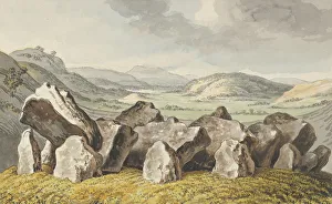 Tischbein Prints: A Prehistoric Stone Circle on a Mound, an Extensive Landscape Beyond