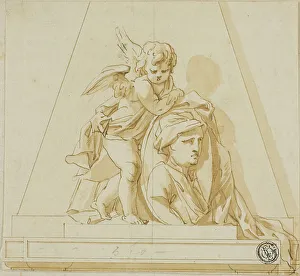 Preliminary Design for Monument to John Gay the Poet, c. 1736. Creators: John Michael Rysbrack, Richard Wilson