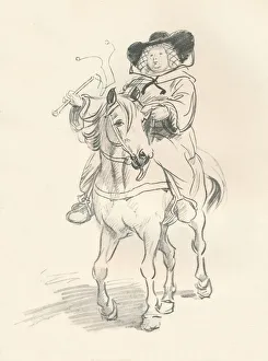Preliminary sketch for The Wife of Bath, c1917. Artist: Hugh Thomson Preliminary sketch for The Wife of Bath, c1917. Artist: Hugh Thomson