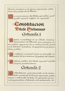 1978 Prints: Preliminary Title, Article 1 of the Spanish Constitution of 1978