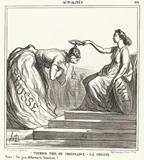 Adversary Prints: Premier prix de croissance - La Prusse, 1867. Creator: Honore Daumier