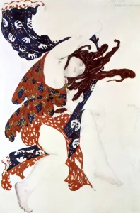 Arts Entertainment Prints: Premiere Bacchante, costume design for a production of Tcherepnins Narcisse