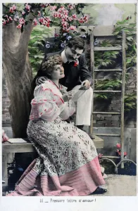 Love Letter Collection: Premiere Love Letter, vintage French postcard, c1900