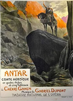 Dupont Gallery: Premiere Poster for the opera Antar by Gabriel Dupont at the Theatre national de l Opera, March 19