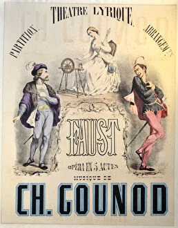 Villa Medicis Gallery: Premiere Poster for the opera Faust by Charles Gounod at the Theatre Lyrique, March 19, 1859, 1859