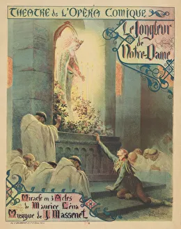 Massenet Prints: Premiere Poster for the opera Le jongleur de Notre-Dame by Jules Massenet, 1904
