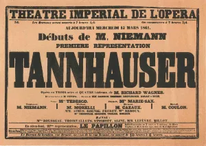 Tannhauser Prints: Premiere Poster for the opera Tannhauser by Richard Wagner in the Opera de Paris, 1861