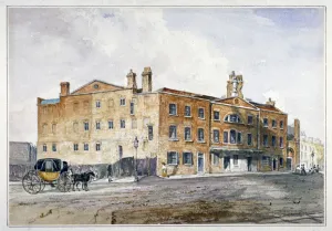 Holborn Prints: Premises of George March, licensed rectifier, in Cobham Row, Holborn, London, c1830