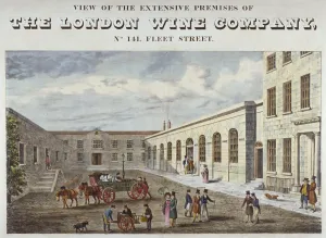 Fleet Street Prints: Premises of the London Wine Company at no 141 Fleet Street, City of London, 1830