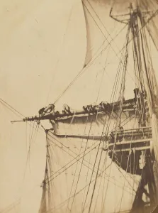 Leclerc Prints: Prenant un Ris a Bord de L Astree, 1871. Creator: Felix Auguste Leclerc
