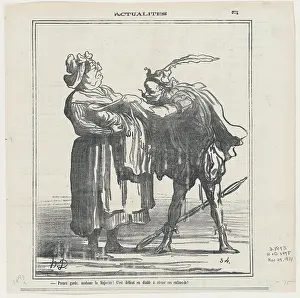 Newsprint Prints: Prenez garde, madame la Majorite!, 1871. Creator: Honore Daumier