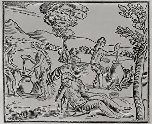 Preparation Prints: Preparation of chicha in ancient Hispaniola: washing and soaking the cereal