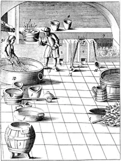 Metal Industry Prints: Preparation of copper and silver to be alloyed for production of coins, 1683