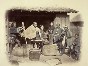 Mortar And Pestle Prints: Preparation of the Rice, about 1868. Creator: Felice Beato