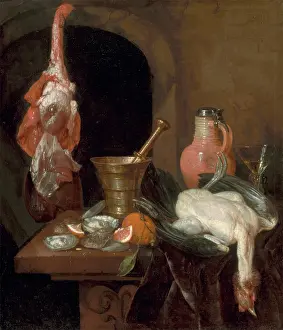 Meat Prints: Preparations for a Meal, 1664. Creator: Abraham van Beyeren