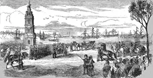 Istanbul Turkey Prints: Preparations for the Reception of Prince Napoleon at Constantinople