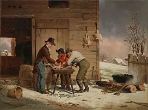 Preparing Prints: Preparing for Christmas (Plucking Turkeys), 1851. Creator: Francis William Edmonds