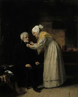 Churchgoer Prints: Preparing for Church, 1872. Creator: Arvid Liljelund