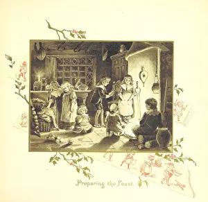 Tongs Prints: Preparing the Feast, 1894. Creator: Eliza F. Manning