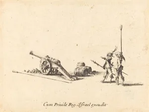 Preparing to Fire the Cannon, 1634/1635. Creator: Jacques Callot Preparing to Fire the Cannon, 1634/1635. Creator: Jacques Callot