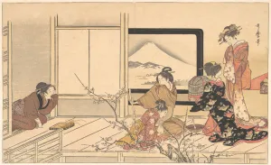 Preparing Food for the Warbler..., 1798. Creator: Kitagawa Utamaro Preparing Food for the Warbler..., 1798. Creator: Kitagawa Utamaro
