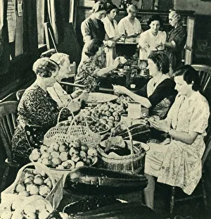 Storage Prints: Preparing Fruit for Jam-Making, September 1941, 1943. Creator: Unknown