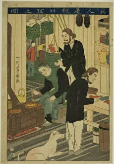 Preparing Meals in a Foreign Residence (Ijin yashiki ryori no zu), 1860