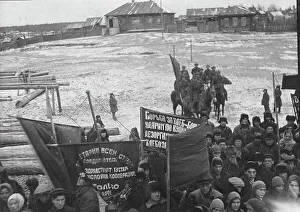 Banners Prints: Preparing for the rally, 1927. Creator: Unknown