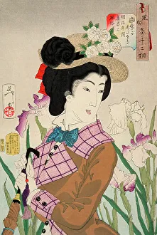 Preparing to Take a Stroll: The Wife of a Nobleman of the Meiji Period, 1888. Creator: Tsukioka Yoshitoshi