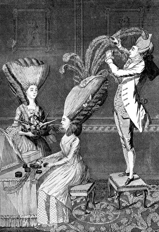 Dressingroom Gallery: The Preposterous Head Dress or The Feathered Lady, 1776