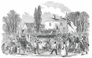 Addressing Prints: Presentation of the Address to the Hon. A. H. Vernon at Barlowfold, 1850. Creator: Smyth