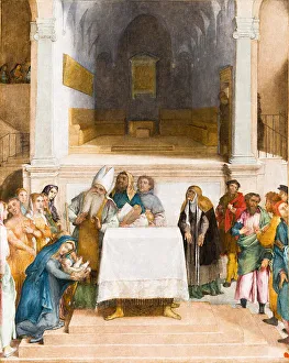 Child Jesus Prints: The Presentation of Christ in the Temple, c.1555. Creator: Lotto, Lorenzo (1480-1556)