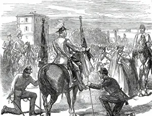 Colours Prints: Presentation of Colours to the 98th Regiment by the Prince of Wales at Malta