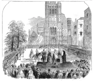 Colours Prints: Presentation of Colours to the Cambridgeshire Militia, at Ely, 1854. Creator: Unknown