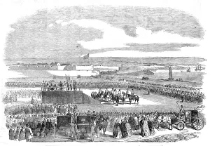 Plymouth Devon England Prints: Presentation of Colours to the First Somerset Militia