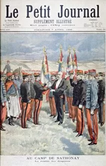 Presentation of the colours, Sathonay-Camp, 1895. Artist: Oswaldo Tofani