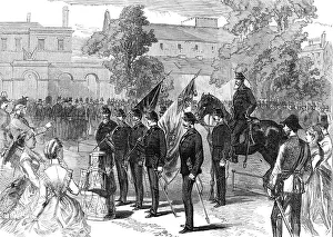 Voluntary Prints: Presentation of Colours to the St. George's Volunteers, 1870. Creator: Unknown