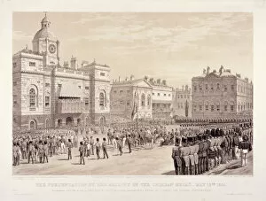 Crimean War 1853 1856 Collection: Presentation of the Crimean Medal by Queen Victoria to Colonel Sir Thomas Trowbridge, May 18th 1855