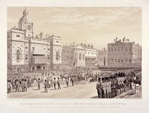 Crimean War 1853 1856 Prints: Presentation of the Crimean Medal by Queen Victoria to Colonel Sir Thomas Trowbridge