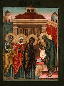The Presentation of Jesus at the Temple, 17th century. Artist: Russian icon The Presentation of Jesus at the Temple, 17th century. Artist: Russian icon