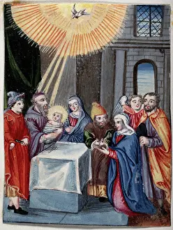 Lukes Gospel Prints: The presentation of Jesus at the Temple. Creator: Unknown