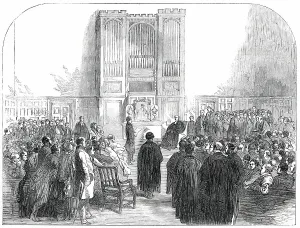 Roskell Hunt Prints: Presentation of a Memorial to Dr. Tait, at Rugby School, 1850. Creator: Unknown