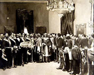 Asturias Collection: Presentation of the Principe de Asturias to the diplomatic corps and senior government officials