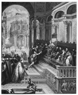 Doge Collection: The Presentation of the Ring, 1534 (1870). Artist: Roland Brunier
