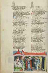 Presentation Prints: The Presentation of Samuel in the Temple; Weltchronik, about 1400-1410. Creator: Unknown
