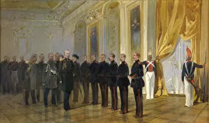 Romanov Collection: The presentation of the Siberian Cossack regiment to Emperor Nicholas I...in 1833, 1891