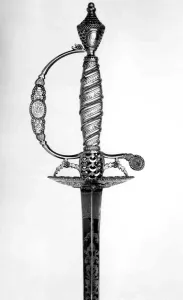 Channel Islands Prints: Presentation Smallsword with Scabbard of Admiral Marriot Arbuthnot, British, dated 1780