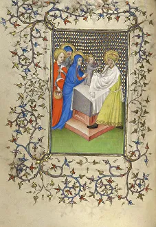 Synagogue Prints: The Presentation in the Temple; Book of Hours, about 1410. Creator: Unknown